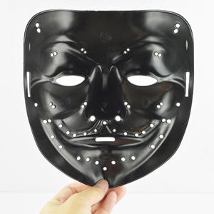 Masque V noir lumineux à rayons froids avec trous, effet sanglant terrifiant - Product Image 4
