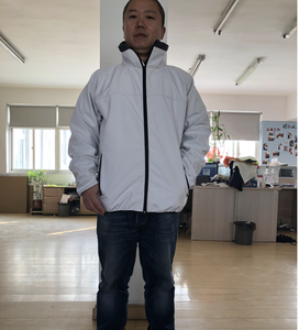 Harga grosir disesuaikan putih 2 Tune dua lapisan termal bulu <span class=keywords><strong>Polar</strong></span> Bomber jaket pria pakaian kerja gaya berdiri kerah depan - Product Image 2