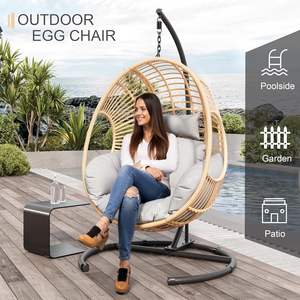 Dwoo Extérieur Intérieur Moderne Patio Balançoire Surdimensionné Loisirs Suspendu Hamac Oeuf <span class=keywords><strong>Chaise</strong></span> avec Support - Product Image 3