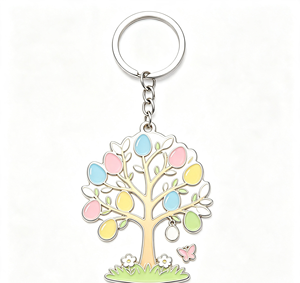 Porte-clés personnalisé en émail avec motif d'arbre, en alliage de zinc, porte-clés en métal, cadeau de Pâques, souvenir, breloque - Product Image 2