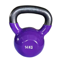 Ensemble de kettlebells en fonte revêtues de PVC coloré 2kg 4kg 6kg 12kg avec logo personnalisé pour la musculation à domicile et l'entraînement en force