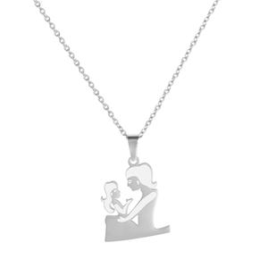 KISSWIFE Klassische Mutter Kinder Anhänger-Halsband für Damen Gold Silber Edelstahl Familien-Halsband Muttertagsschmuck - Product Image 3