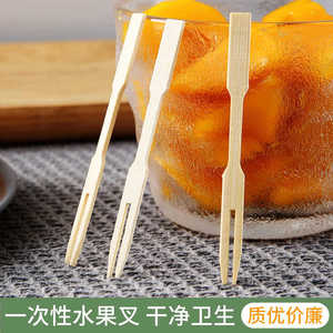 Fourchettes à fruits en bambou, lot de 400 pièces, brochettes pour apéritifs et desserts - Product Image 3