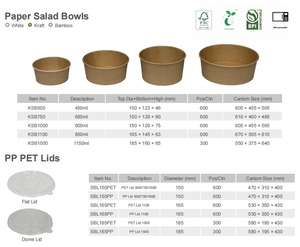 <span class=keywords><strong>KINGWIN</strong></span> - Recipiente de Papel Kraft Biodegradable Personalizado para Comida para Llevar, con Tapa, para Ensaladas - Product Image 6