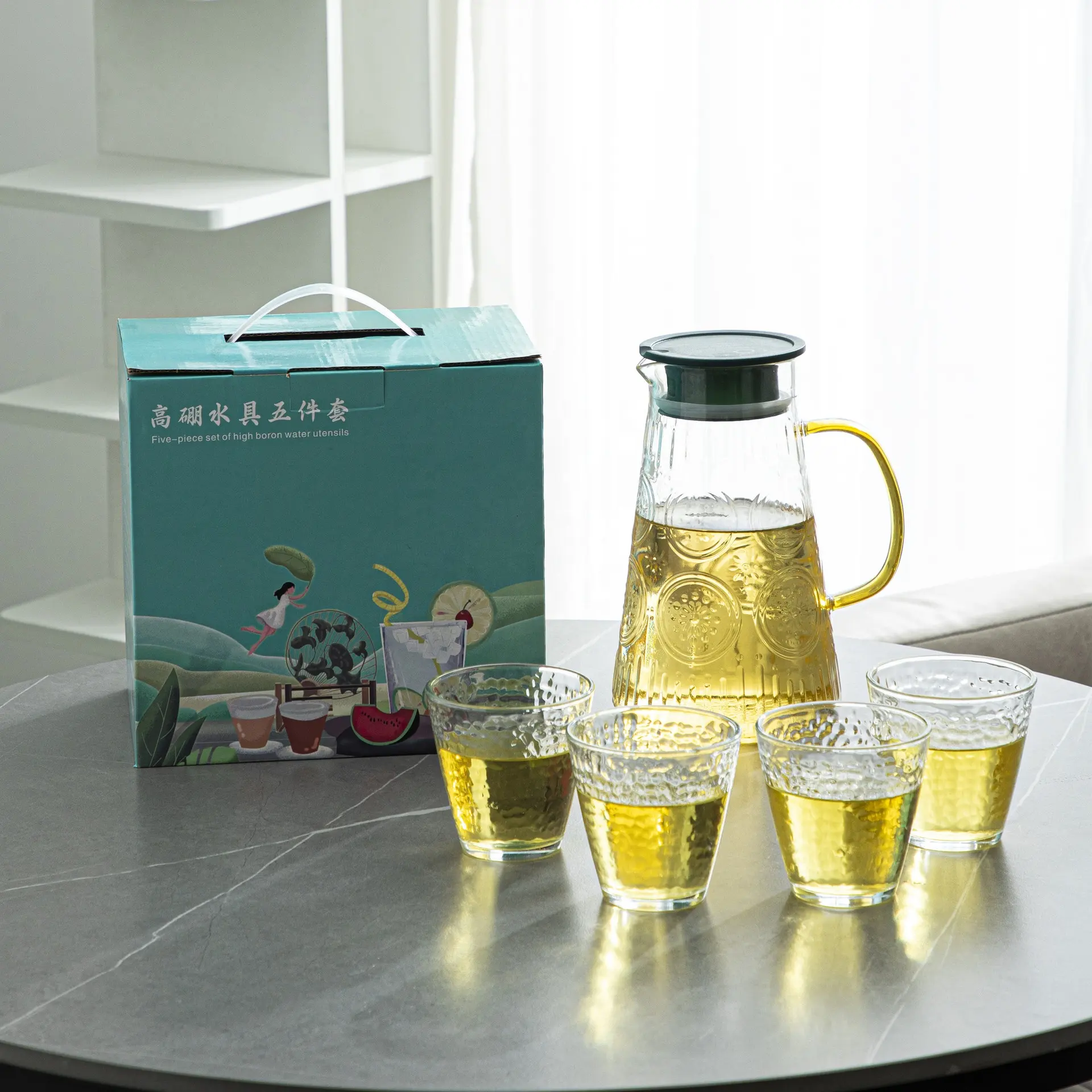 Bestseller an A-Tasse Großhandel Teekanne Kessel-Set Glas Teekannen Großhandel hochwertiger Borosilikat-Glas-Kessel