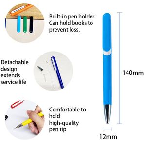 Stylo bille publicitaire en plastique au design unique, impression numérique, logo personnalisé, encre bleue, 14,5 cm, promotion publicitaire - Product Image 4