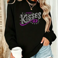 Transfert thermique personnalisé Bling Kisses avec strass pour T-shirt