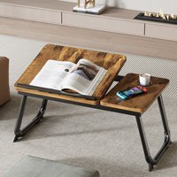 Table d'ordinateur portable pliable et portable pour le travail à domicile moderne, réglable en hauteur, en métal, avec garantie de 2 ans