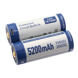 Keeppower P2652U 마이크로 USB 26650 <span class=keywords><strong>3.6V</strong></span> <span class=keywords><strong>5200mAh</strong></span> 충전식 리튬 배터리 - Product Image 2