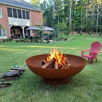 Brasero d'extérieur en acier Corten durable, résistant aux hautes températures, foyer rustique pour jardin, idéal pour les rassemblements en extérieur et le camping