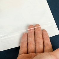 Film de perle blanche Yin Yang sac à fermeture éclair en PVC auto-scellant emballage en plastique translucide pour bijoux et câble de données alimentaire