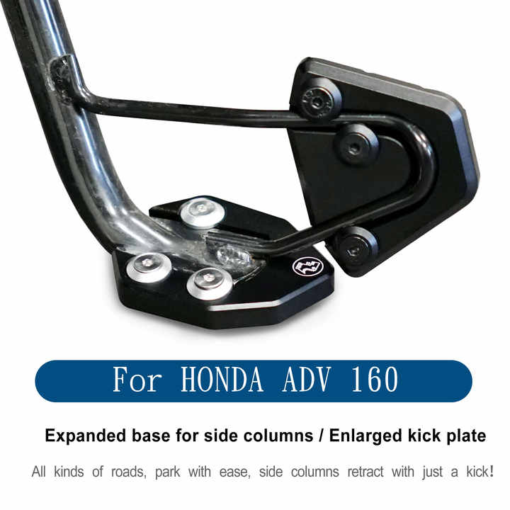 Motorcycle Modified Accessories Aluminum Alloy Side Stand Kickstand Enlarger Extension for Honda Adv150 Adv160