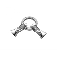 Prix de gros clip rond en vrac bijoux à bricoler soi-même fermoir double connecteur accessoires bracelet serrure fermoirs en argent sterling pour collier