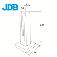 Pince à verre SUS201 de 220 mm pour clôture de piscine, support de verre pour escalier et balustrade en verre, main courante