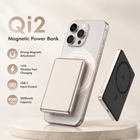 Batterie externe magnétique sans fil portable Qi2 5000 mAh USB-C avec charge rapide Qi pour iPhone