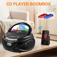 Mini lecteur CD portable haute fidélité AM FM à chargement par le haut, compatible avec haut-parleur intégré, lecteur MP3, affichage radio FM, boombox CD