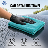 Serviette en microfibre sans bords et anti-rayures pour le detailing automobile, serviette de séchage en microfibre de haute qualité, super absorbante, serviette en microfibre pour voiture