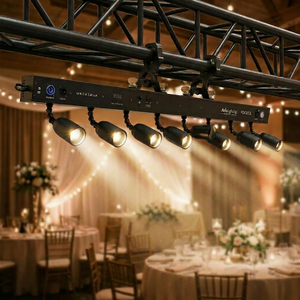 Faro LED DMX Wireless a 8 Teste con Zoom, Luce Calda 3500K per Palcoscenico, Pinspot ad Alta Luminosità per <span class=keywords><strong>Discoteca</strong></span> e Bar con Flight Case - Product Image 1