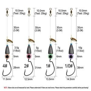 Juego de 5 Piezas de Aparejos de Pesca Texas Rig para Pesca de Lubina, Kit de Aparejos de Pesca Carolina, Anzuelos, Aparejos de Pesca de Carpa, Aparejos de Pesca con Cabezal de Plomo, Listos para Usar, Cebo de Boilies - Product Image 3