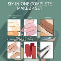 DOOUCI OEM/ODM Makeup Kosmetik All in One Bedak & Primer Wajah Set Palet Makeup Portabel Perlengkapan Kosmetik Perjalanan