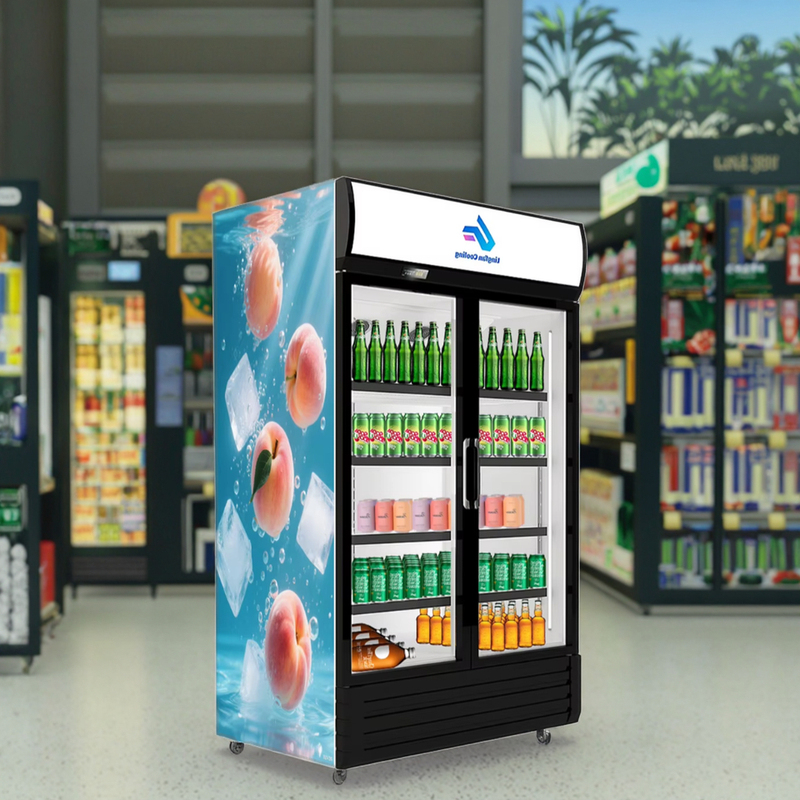 530L Supermarket Counter Double Door Vertical
