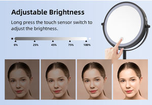 Altura ajustable USB Recargable LED Luces regulables Espejo de tocador Sensor personalizado Espejo de maquillaje con características táctiles - Product Image 2
