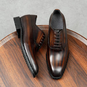 Chaussures derby pour hommes en cuir de vachette pleine fleur, respirantes, antidérapantes, pour le travail et les déplacements professionnels, style formel et luxueux. - Product Image 1