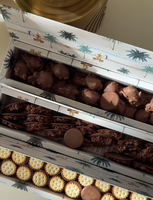 Boîte à dessert personnalisée de luxe à toucher doux, boîtes à bonbons pour enfants, boîtes à biscuits en carton rigide faites à la main, boîtes à bonbons du Ramadan