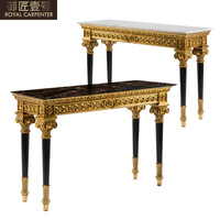 Table d'entrée en bois massif de style européen pour couloir et salon, table décorative française de style baroque italien