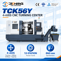 Centre de tournage CNC horizontal 4 axes TCK56Y, tour à lit incliné à broche unique, fraisage, perçage et taraudage sur axe Y pour pièces de précision