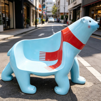Banc en fibre de verre personnalisé Y01M en forme de lapin, thème animal carotte, sièges publics pour place commerciale, jardin d'enfants, extérieur, vente en gros