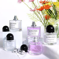 Botol Parfum Kaca Silinder Mewah Grosir 50ml/100ml Kosong Transparan dengan Pompa Semprot dan Tutup Sekrup