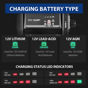 AGMリチウムLiFePO4およびディープサイクルバッテリー用の1バンク10Aマリン防水オンボードボートバッテリー充電器メンテナーDesulfator - Product Image 4
