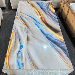 High Glossy Artificial Flexible PVC <b>Material</b> Imitation Marble Alternative Wall Panel & Board UV Marble <b>Sheet</b> - Product Image 1