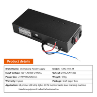 Alimentation à découpage CC intelligente à courant constant CL-SMPS 150W 24V 6.25A pour PC, CCTV, 3D et bande LED avec garantie de 3 ans