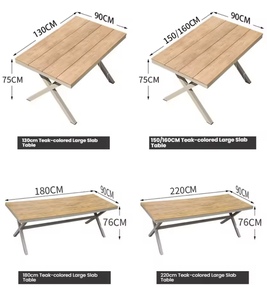 Ensemble <span class=keywords><strong>de</strong></span> salle à manger d'extérieur FYZK moderne <span class=keywords><strong>et</strong></span> durable, 6 pièces, table en bois, chaises en rotin avec dossier en <span class=keywords><strong>aluminium</strong></span> <span class=keywords><strong>et</strong></span> coussins en tissu - Product Image 5