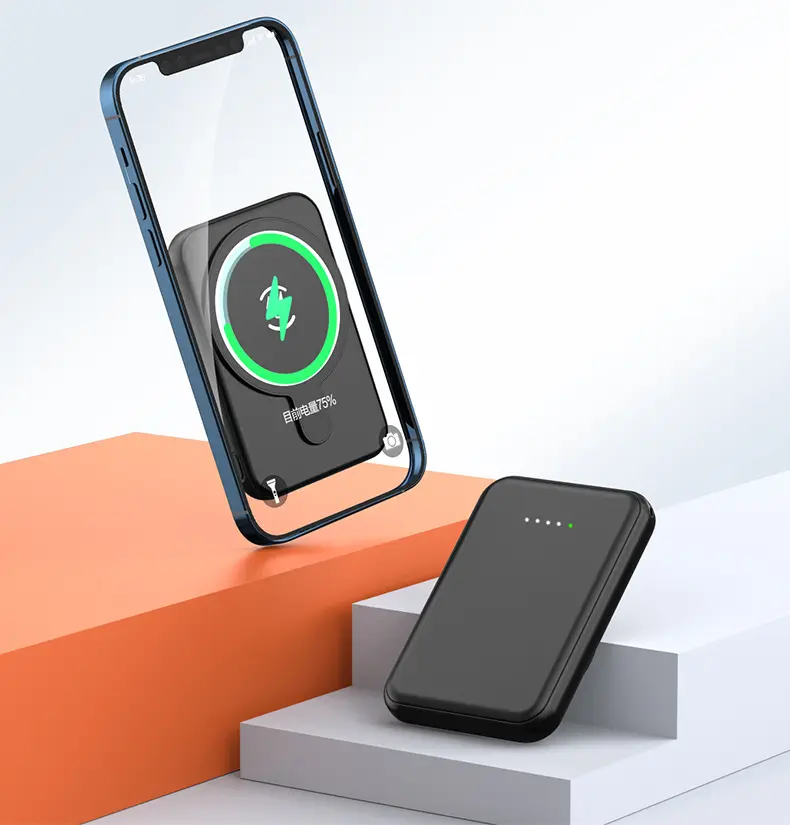 Factory direct sales have KC certified 5000mah new magnetic portable wireless charging bank