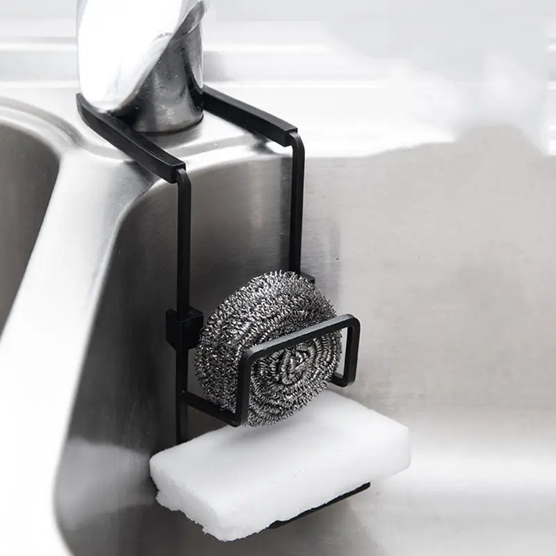 OWNSWING Household non-perforated faucet shelf iron kitchen dishwashing sponge draining rack sink storage holder
