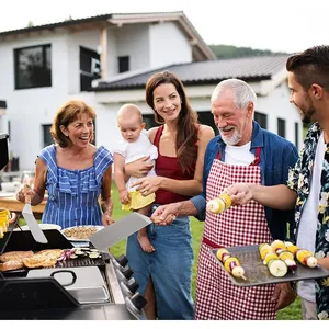 Accessoires de barbecue en acier inoxydable à prix de gros avec poignée en bois, ensemble d'outils de barbecue multifonction Teppanyaki et couvercle de cuisson - Product Image 6
