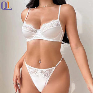 Conjunto de Lencería Sexy para Mujer, con Encaje, Push-Up, con Aros, para Senos <span class=keywords><strong>Grandes</strong></span>, Estilo Francés - Product Image 4
