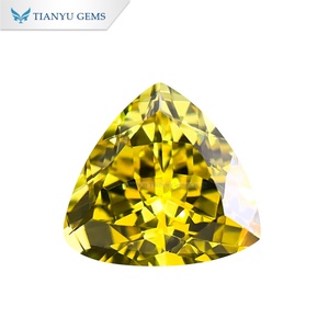 Tianyu gemas laboratorio <span class=keywords><strong>zafiro</strong></span> Trillón corte <span class=keywords><strong>verde</strong></span> amarillo azul púrpura color al por mayor y tamaño personalizado - Product Image 2