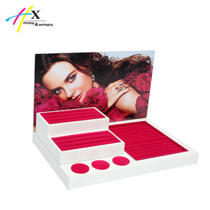 Màu Hồng PU da cổ điển hình tay làm đầy đủ bộ trang sức hiển thị cho Vòng Cổ Vòng bông tai vòng đeo tay mặt dây chuyền trang sức hiển thị - Product Image 6