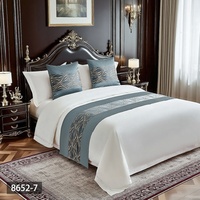 Drap de lit décoratif pour hôtel, serviette de pied de lit, couvre-lit pour maison d'hôtes, bande décorative à motif plantes et fleurs de couleur unie, chemin de table