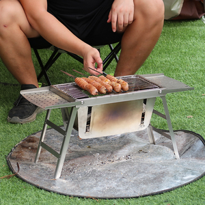 Free Assembly Portable <strong>Mini</strong> Folding Notebook Stainless Steel <strong>Charcoal</strong> BBQ <strong>Grill</strong> - Product Image 4