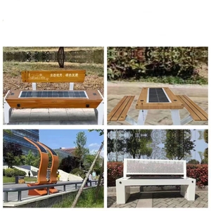 Banco de metal de diseño moderno, <span class=keywords><strong>mobiliario</strong></span> <span class=keywords><strong>urbano</strong></span>, Banco solar inteligente con cargador de teléfono inalámbrico y wifi para <span class=keywords><strong>parques</strong></span> y plazas - Product Image 5