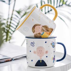 Mug en céramique mignon de dessin animé avec poignée, tasse individuelle pour filles et cadeaux, été 2021 - Product Image 2