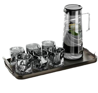 Carafe filtrante à eau de style nordique résistante aux hautes températures pour la maison et la cuisine, théière en verre avec couvercle et ensemble de tasses