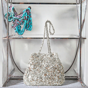 2026 Women's Tote Shoulder Bag with Chain Satchel <b>Top</b> Handle <b>Shiny</b> Luxury 2-2.9L Bucket Bag Polyester Lining - Product Image 3