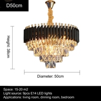 Lustre LED en cristal de luxe pour la maison, sans scintillement, luminaire de plafond LED