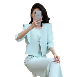 Women's Suit Set Pink Solid Color Crepe Breathable Casual Summer Style 2024 - Product Image 5